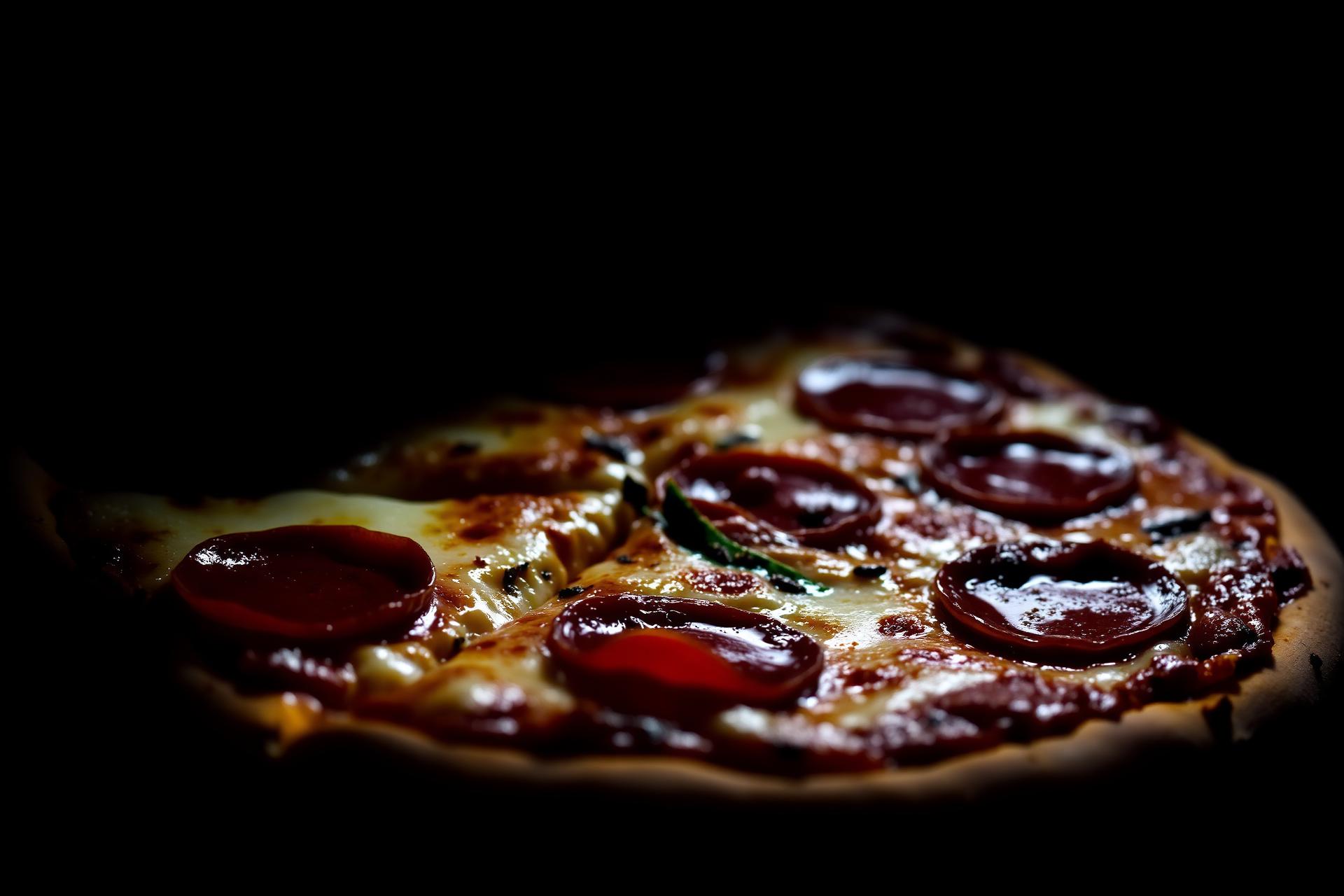 Hot pepperoni pizza fresh from the oven